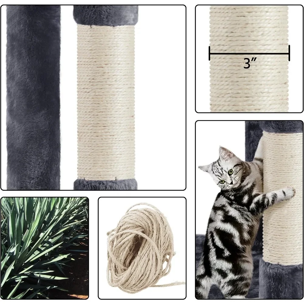 70-Inch Cat Tower Tree – Multi-Level Furniture for Large Cats with Scratching Posts - Image 3