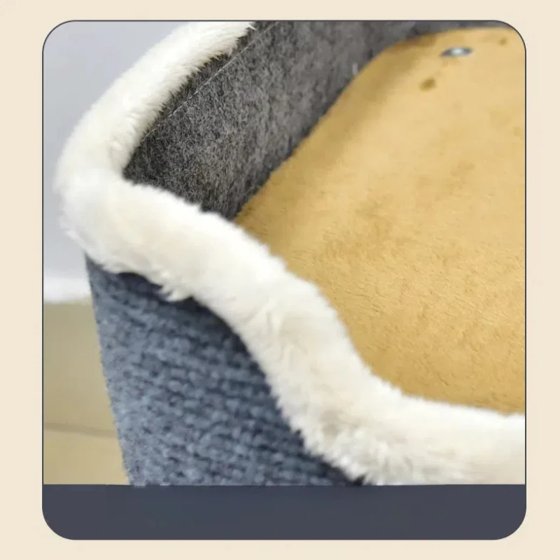 3-Tier Covered Cat Bed – Large Hideaway Tent with Fluffy Cushion and Hanging Ball - Image 2