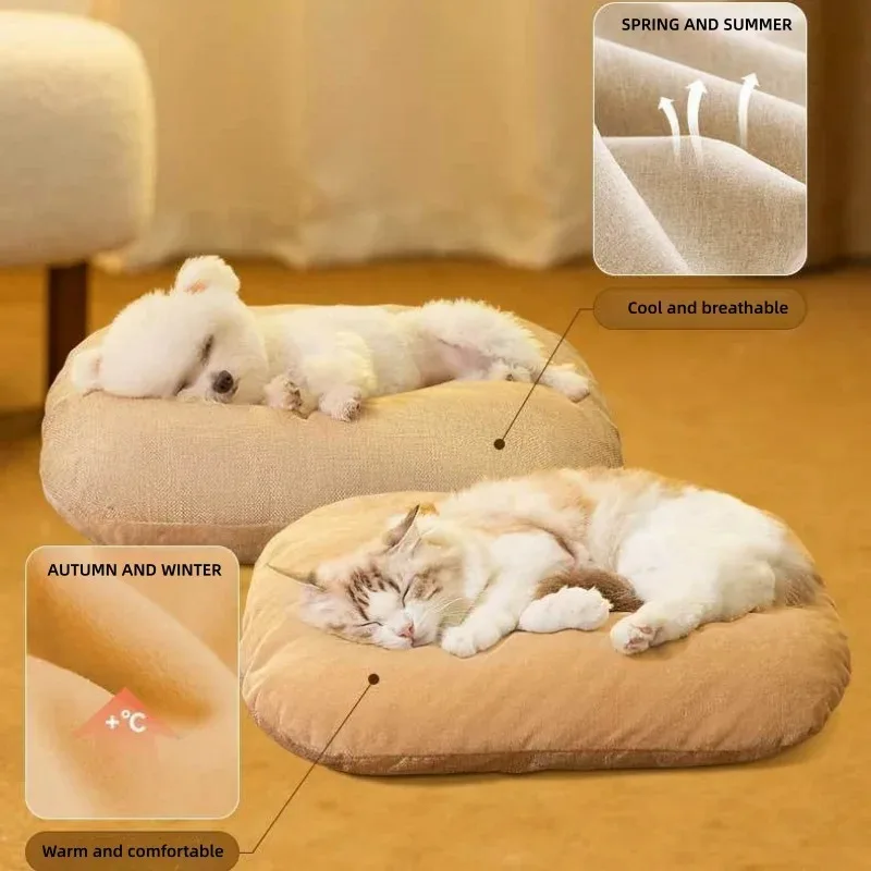 Foldable Soft Plush Cat Bed – Deep Sleep Washable Pet Cushion - Image 5