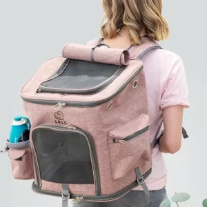 Breathable Pet Travel Backpack for Dogs and Cats – Foldable Outdoor Carrier with Large Capacity