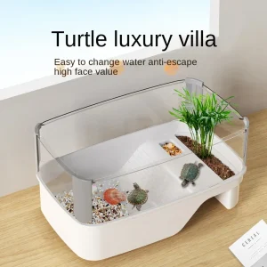 Transparent Turtle Tank – Indoor Enclosure for Aquatic and Semi-Aquatic Pets