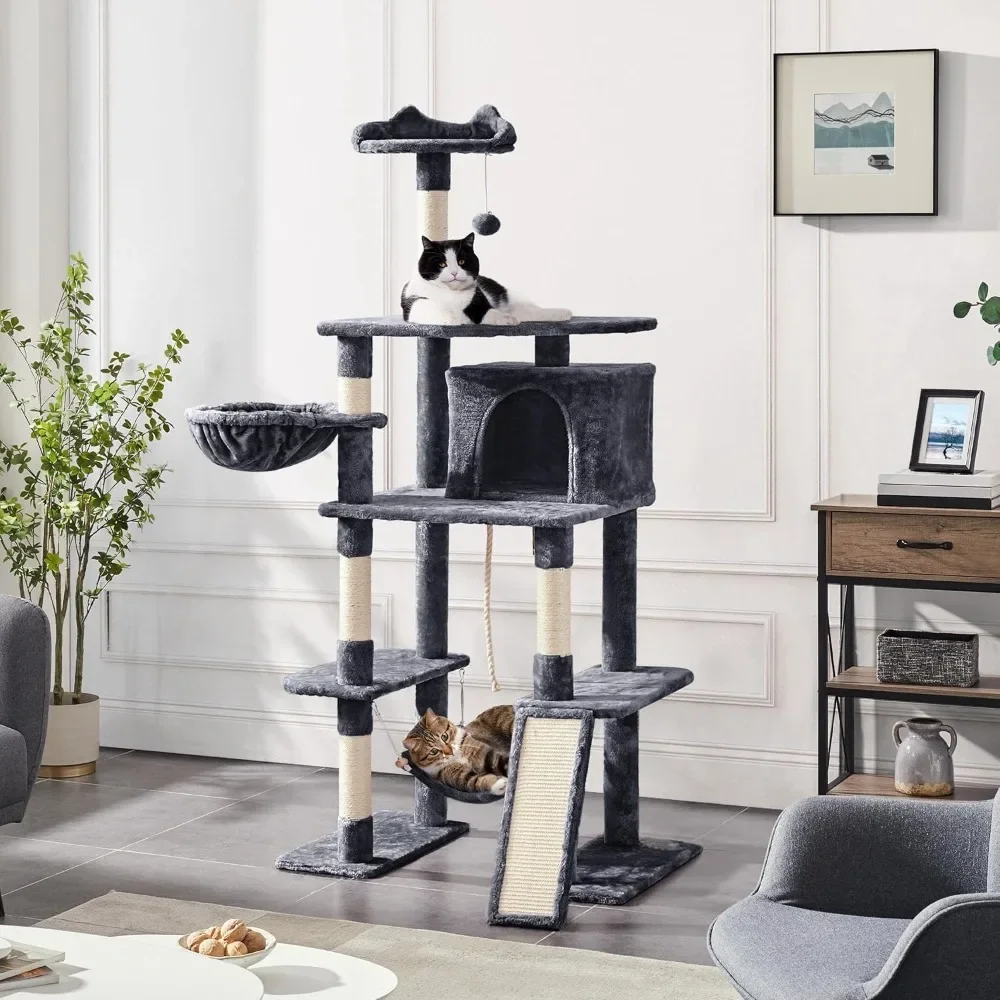 70-Inch Cat Tower Tree – Multi-Level Furniture for Large Cats with Scratching Posts - Image 2