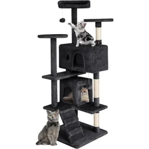 53-Inch Cat Tower – Multi-Level Playhouse with Hanging Toys and Condo
