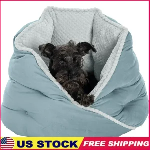 Washable Soft Pet Bed – Plush Fiber-Filled Bed for Cats and Small Dogs