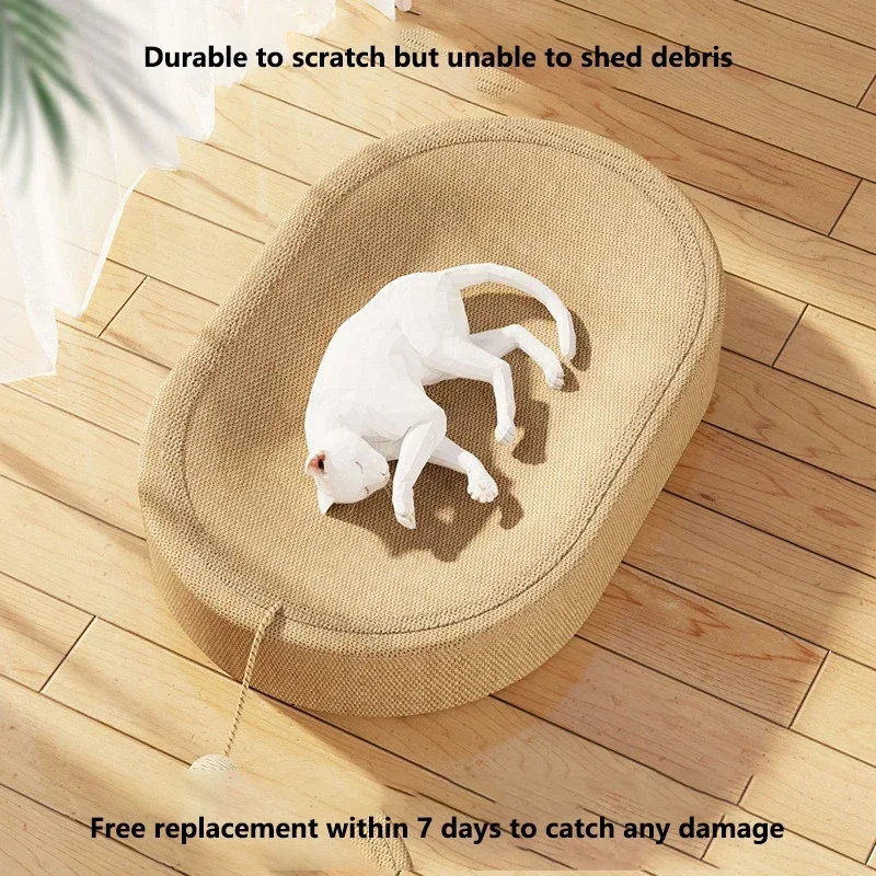 Oval Sisal Cat Scratching Board – Durable Cat Claw Mat for Indoor Cats