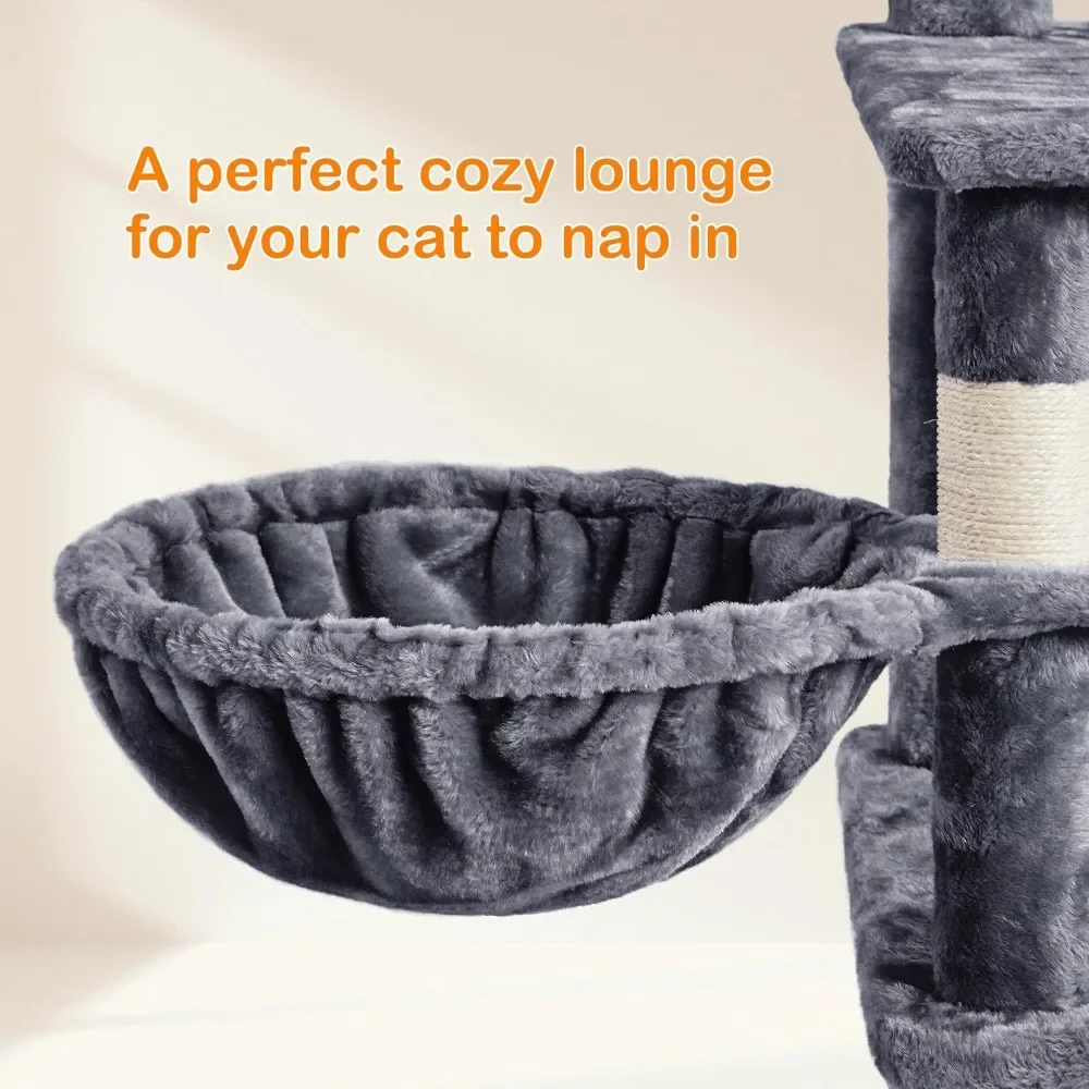 70-Inch Cat Tower Tree – Multi-Level Furniture for Large Cats with Scratching Posts - Image 5
