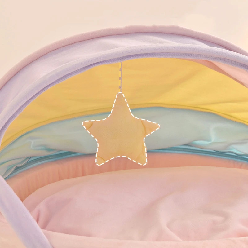 Rainbow Tent Cat Bed – Soft Winter House for Kittens and Small Dogs - Image 6