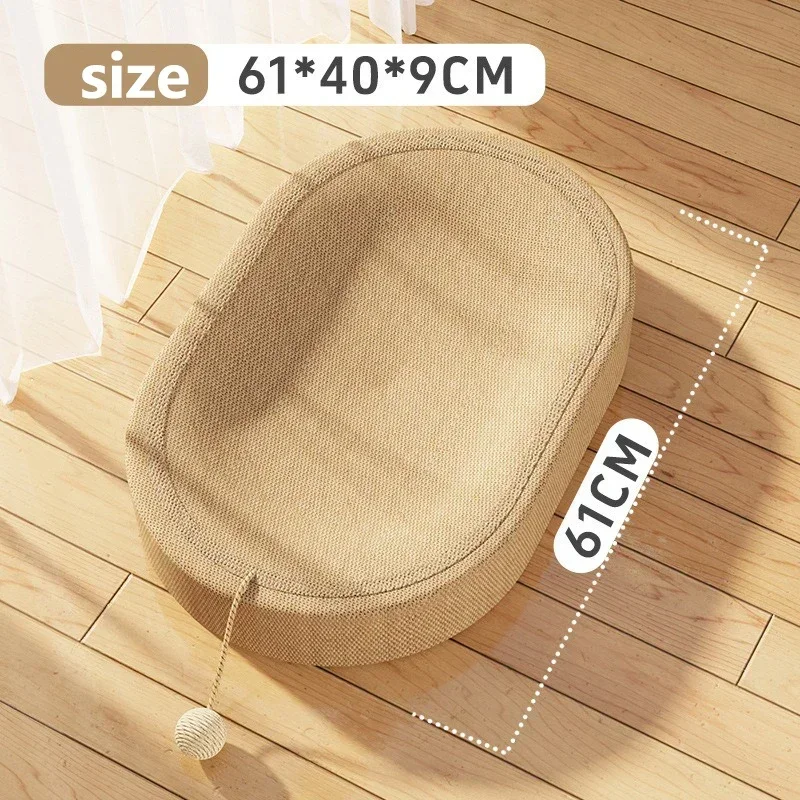 Oval Sisal Cat Scratching Board – Durable Cat Claw Mat for Indoor Cats - Image 6