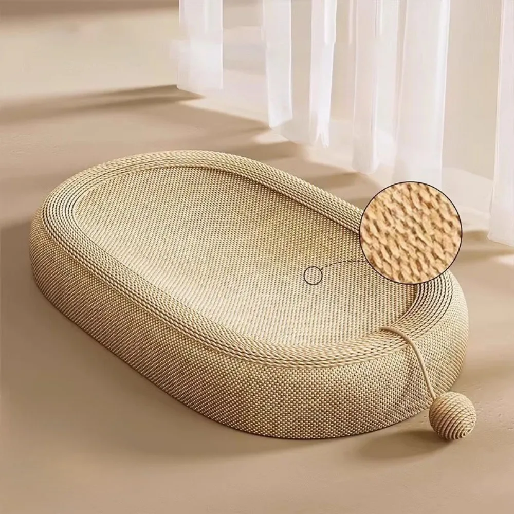Large Oval Cat Scratching Bed – Breathable Sisal Basin for Cats and Kittens - Image 4
