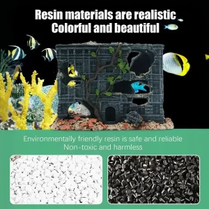 Fish Tank Decoration Cave – Aquarium Ornament for Betta, Shrimp, and Reptiles