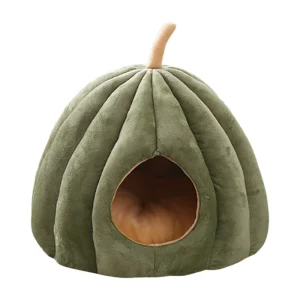 Pumpkin Shape Cat Bed – Cozy Closed Nest for Cats and Small Pets in Winter