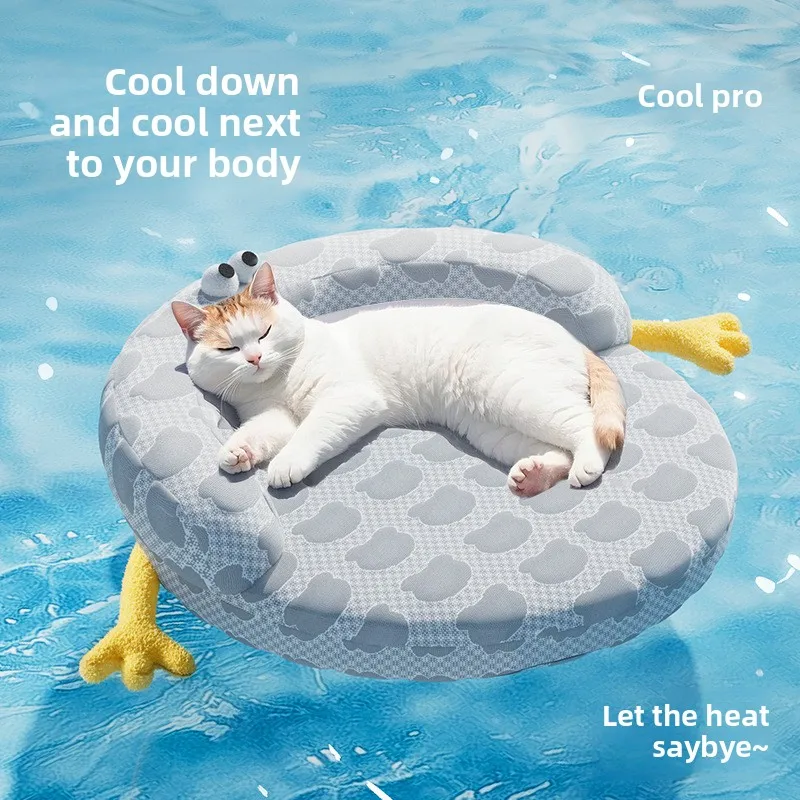 Cooling Summer Pet Bed – Ice Silk Cat Nest with Washable Cushion Mat - Image 3
